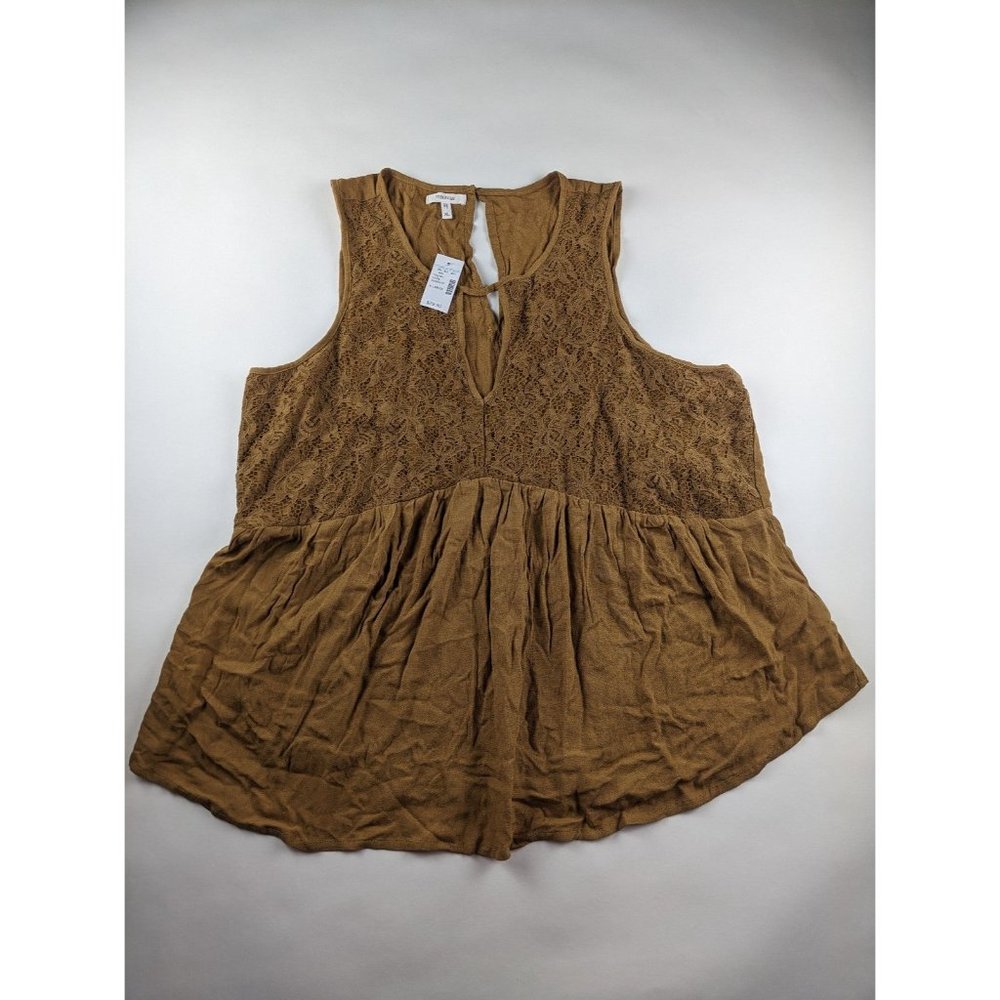 Maurices Gold Lace Sleeveless Blouse Women's XL NWT